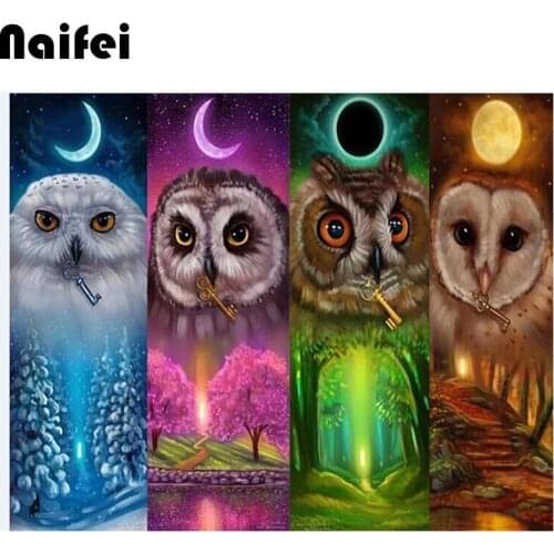 5D DIY Diamond Painting "Four seasons owl" Embroidery Full Square/round Diamond Cross Stitch Rhinestone Mosaic Decor