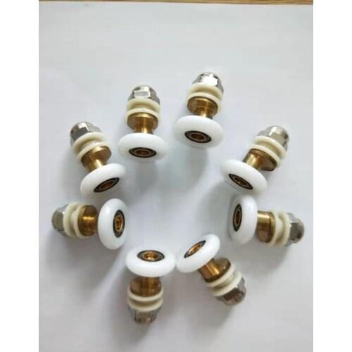8 PCS 19/23/25/27mm Diameter Shower Glass Sliding Door Hanging Wheel Roller Bathroom Sliding Cabinet Eccentric Pulleys