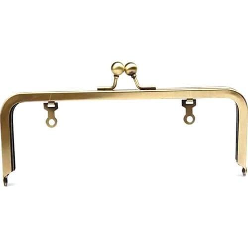 9.5 " x 3" Antique Brass Purse Frame with Chain Loops kiss clasp purse frame accessories with hook coin hanger bag