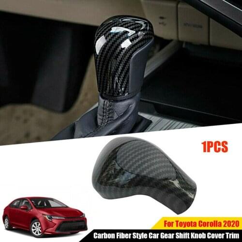 Car High-quality ABS Carbon Fiber Speed Gear Shift Knob Cover Cap Sticker Trim For Toyota Camry 2018-2021 Car Styling
