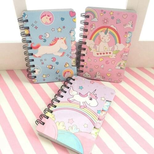 Unicorn Notebooks Student Cartoon Planner Novelty Stationery Schedule Coil Book Cute Schedule Notebook Kawaii School Supplies