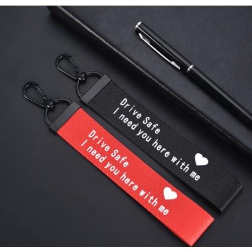 Drive Safe Key chain Ribbon Couples breloczek Key ring Boyfriend Gift Custom Keychain father подарок парню Key chain