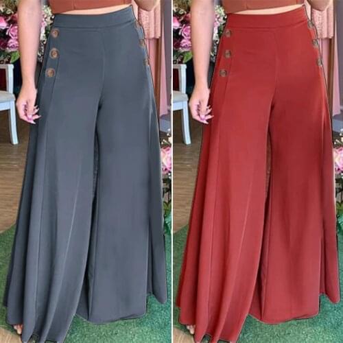 ZANZEA Suit Pants Women 2021 Ladies Middle Waist Pantalon Palazzo Casual Wide Leg Pant Capris Autumn Solid Trouser