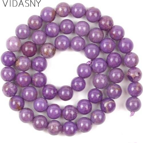 High Quality Purple Mica Natural Stone Beads For Jewelry Making 6/8/10mm Round Loose Beads Diy Handmade Bracelets 15'' Wholesale