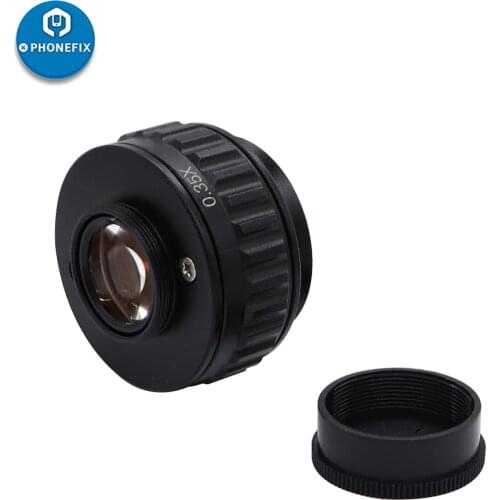 CTV 0.35X/0.5X Focus Adjustable C Mount Lens Adapter Ring for New Style Trinocular Stereo Microscope Camera Adapter Parts