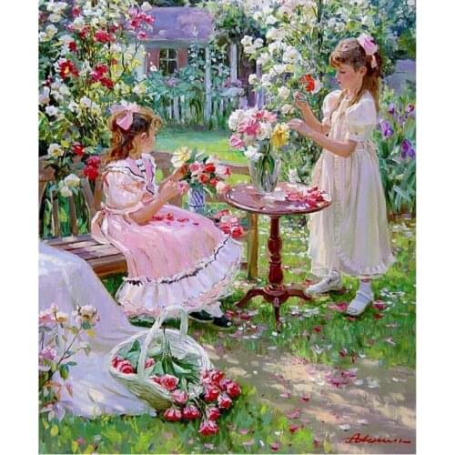 Flowers diamond painting full square girl rhinestone embroidery picture drill diamond dotz kid toy mosaic art wall sticker deco