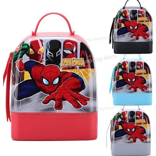 Spiderman Marvel Children Backpack Cartoon Anime Girl School Bag Student Silica Gel Bookbag Boy Kindergarten Rucksack Travel Bag