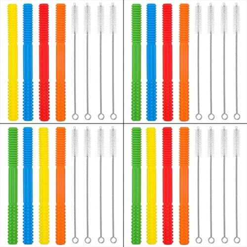 BPA Free Baby Teething Sensory Chew Molar Kids Silicone Hollow Tube Teether Toy Q1FE