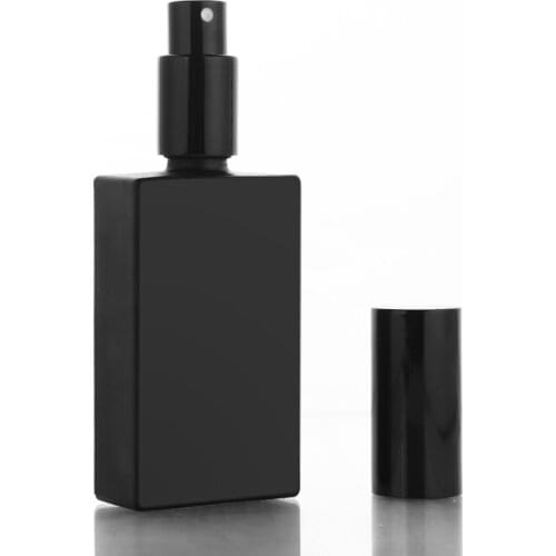 DHL FREE 50pcs 50ml black Glass perfum Spray Bottle Fine Mist Sprayer Pack of Essential Oil Chemical Perfume Atomizer Container