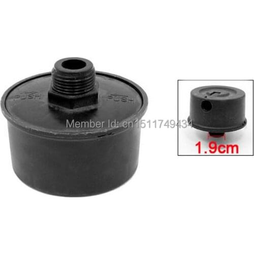 19mm Thread Diameter Black Plastic Air Compressor Silencer 10pcs
