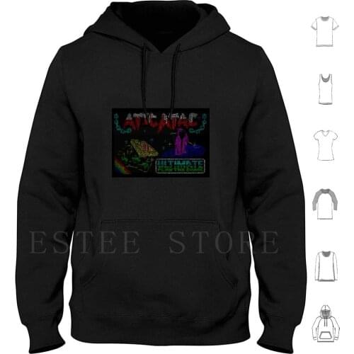 Atic Atac Retro Gaming Word Art Hoodies Long Sleeve Zx Spectrum Speccy Retro Retro Gaming Atic Atac 8 Bit Pixel