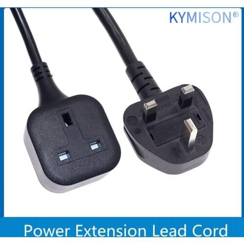 Power Male to Female Adapter Extension Cable UK/Sinagapore/Malaysia Home Charging Connect Power Cord 13A with fuse 1.5m/3m/5m