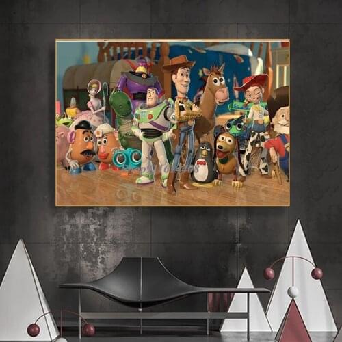 Canvas Paintings Anime Toy Story Disney Cowboy Sheriff Posters Nursery Prints Wall Art Pictures Living Boys Room Home Decoration