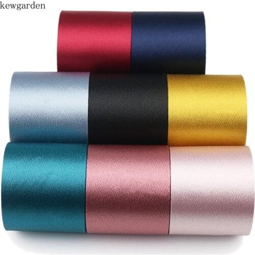 Kewgarden 50mm 5cm Bright silk Satin Ribbons Handmade Tape DIY Bowknot Accessories Cotton Riband 3m/lot