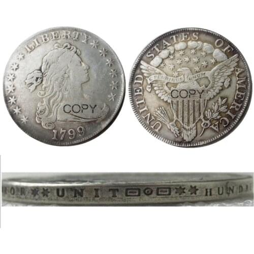 US 1799 Draped Bust Dollar Silver Plated Copy Coin