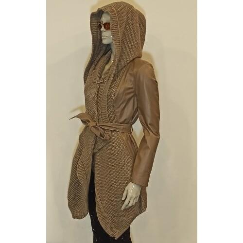 Women Spring Autumn Winter Big Size Jumbo Hooded Jacket %100 High Quality Genuine Leather Casual Comfortable Coat