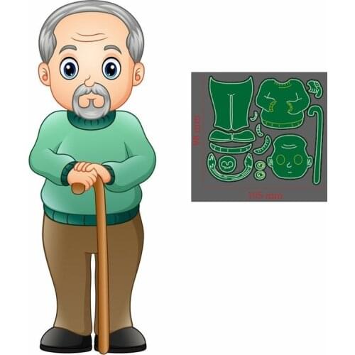 Metal Cutting Dies Old man grandpa DIY Scrapbooking Paper Cards Decorative Craft Embossing