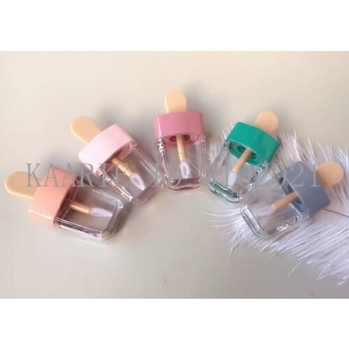 Cute Empty Ice Cream Cartoon Lip Gloss Refillable Tube, Beauty Makeup Liquid Lipstick Packing Tool, Portable Lip Oil Bottle
