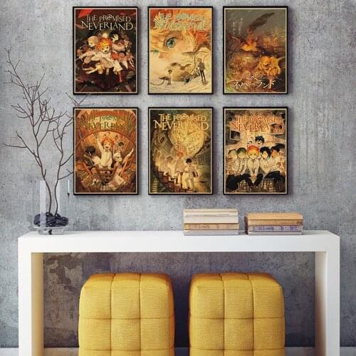 Anime The Promised Neverland Yakusoku no Neverland Wall Poster Home Decor kraft paper Wall Picture Home Decor