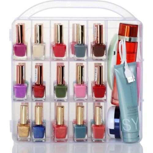 30 Slots UV Gel Nail Polish Organizer Rack Storage Box Case Nail Art Tools Holder Display Stand Double Layer Acrylic Storage Box