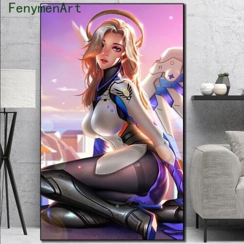 Overwatchs D.va Wall Poster Decorative Paintings Canvas Pictures For Bedroom Decoration 3d Game Art Posters Anime Kawaii Girl