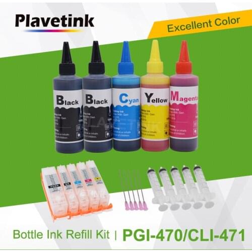 Plavetink 4 Color PGI-470 CLI-471 Dye Ink Refill Kits + Refill Cartridge For Canon PGI 470 CLI 471 XL PIXMA MG7740 TS5040 TS6040