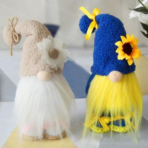 Sunflower Goblin Doll Faceless Cute Doll Decorations Plush Faceless Elderly Atmosphere Props Decoration Holiday Decoration