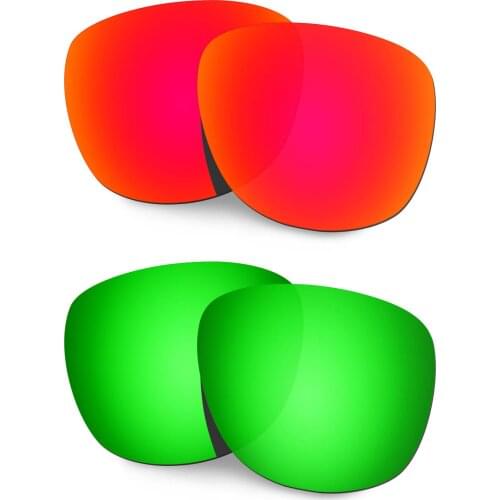 HKUCO Polarized Replacement Lenses For Trillbe X Sunglasses Red/Green 2 Pairs