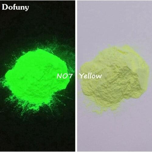 Glow in dark pigment Phosphor Nail Glitter Powder luminous pigment,photoluminescent powder, Color:Yellow 1Lot=10grams