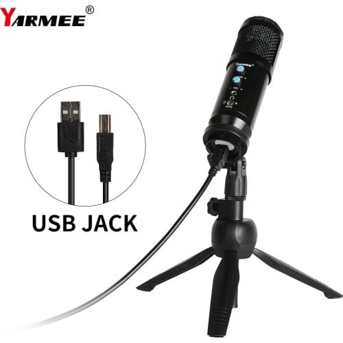 YARMEE USB Condenser Microphone Music Mic For Pc With Echo Mute Function YR05