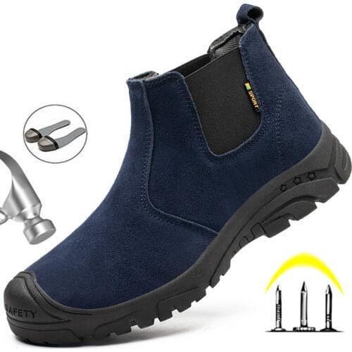 High Quality Winter Boots Men Steel Toe Shoes Safety Boots PunctureProof Work Shoes Chelsea Boots Construction Work Safety Shoes