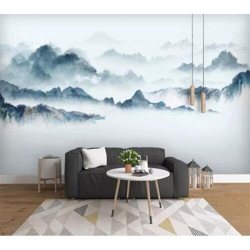 Wellyu papel de pared Custom wallpaper 3d обои new Chinese abstract ink landscape background wall paper bedroom decoration mural