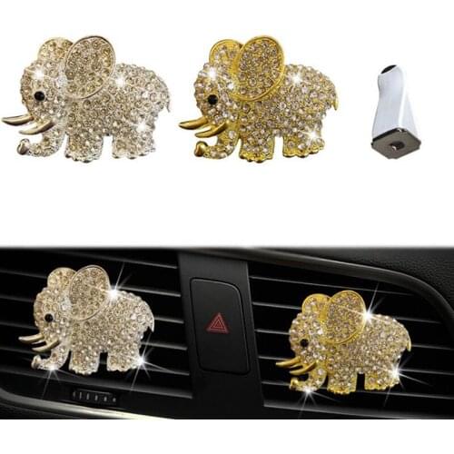 Bling Car Accessories Aroma Vent Clip Car Smell Car Perfume Air freshener In Car Ornaments Diamond Elephant Auto Interior Decor