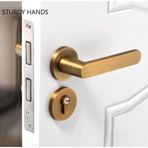 Zinc Alloy Indoor Mute Door Locks Bedroom Security Door Handle Lock Home Universal Deadbolt Lock Furniture Hardware Accessories