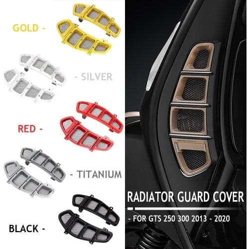 2013-2020 Motorcycle Radiator Guard Grille Protector Bezel Cover For VESPA GTS 250 300 GTS300 GTS250 Compartment air inler grids