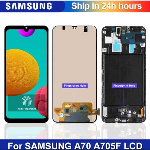 AMOLED LCD Display For Samsung Galaxy A70 LCD A705 A705F SM-A705F Display Touch Screen Digitizer Assembly For SAMSUNG A70 LCD