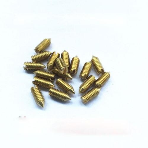 100Pcs M2.5 slotted headless screws grubs tip end tighten bolts screw brass 3-10mm Length