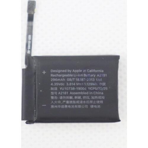 2pcs/lot A2181 Battery For APPLE Watch Series 5 A2181 42mm Watch Batteries 296mAh