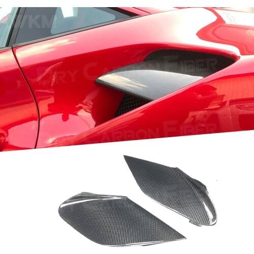 2PCS Dry Carbon Fiber Side Bumper Splitters Flaps Apron Canards case for Ferrari 488 N Style 2015 - 2018 FRP