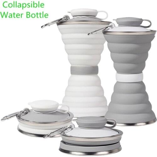 500ml Silicone Collapsible Water Bottle Foldable Sports Bottles Outdoor Telescopic Travel Drinkware Cup For Climbing Hiking Camp