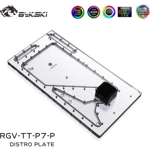 BYKSKI Acrylic Tank use for Thermaltake P7 Computer Case / 3PIN 5V D-RGB / Combo D5 Pump Cool Water Channel Solution