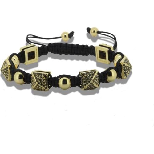 Anil Arjandas Black Hematite Stone Macrame Bracelet Pyramid Charms Bracelet & Bangle for Men Fashion Gift A-0198