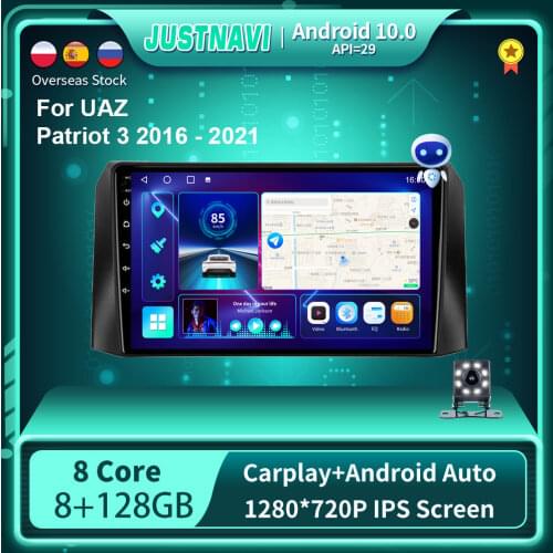 JUSTNAVI Car Radio For UAZ Patriot 3 2016-2021 Autoradio Navi GPS Auto Stereo Android 10.0 Wired Carplay BT 4G Multimedia No DVD