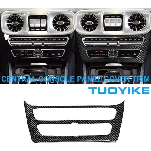 Car Styling Real Carbon Fiber Central Console Panel Trim Cover Sticker For Mercedes BENZ G-Class W464 G63 G500 G550 2019-2020