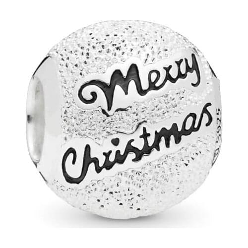 Free Shipping Authentic 925 Sterling Silver Merry Christmas Charms Fit Original Bracelet For Women DIY Jewelry S925 Beads