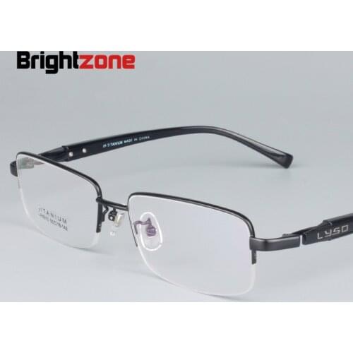 Brightone Pure Titanium Half Square Myopic Eye Optical Glasses Light Frame Spectacle Men Accessories Prescription Eyeglasses