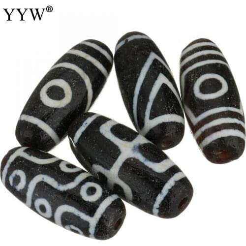 1 Pcs Natural Tibetan Agates Onyx Dzi Beads Plated Fashion Jewelry Making Diy Necklace Bracelet 12x28x12mm Tibetan Dzi Bead Gift