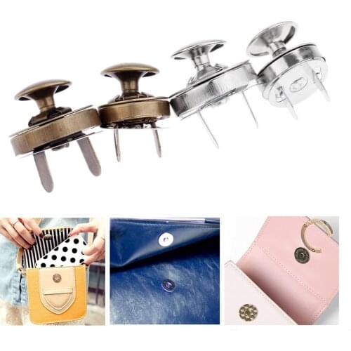 DRELD 10pc 14/18mm Sewing Buttons Magnetic Rivet Stud Purse Snap Clasps/ Closure For Handbags Metal Button Fastener For Clothing