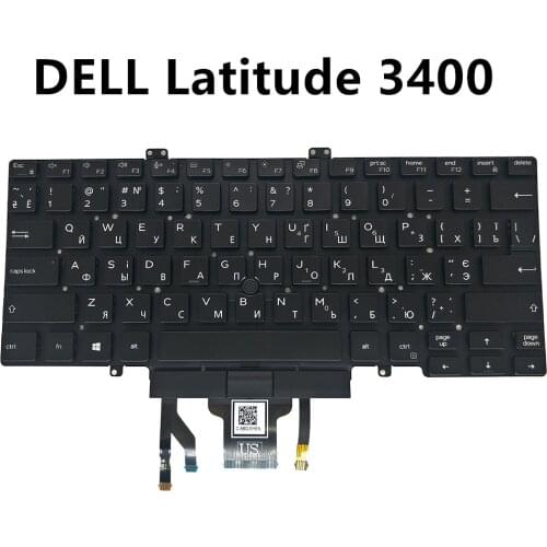 UA keyboard for Dell latitude 7400 3400 5400 5401 Ukrainian black with mobile pointer backlit 057T39 PK132FB2A13 DLM18G7 57T39