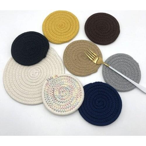 Coaster Table Mat Insulation Bowl Pad soft handmade oval Round Design cotton Anti-scalding Placemats Slip Kitchen Accessories